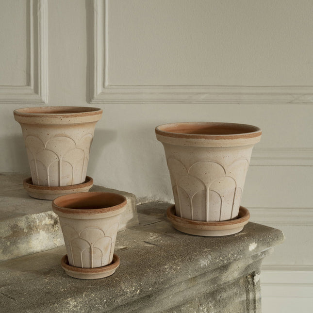 BERGS POTTER Fleur Clay Pots w/Tray