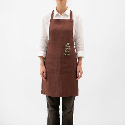 Linen Daily Apron, Chocolate