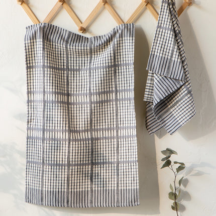 Pewter Finley Check Dishtowel