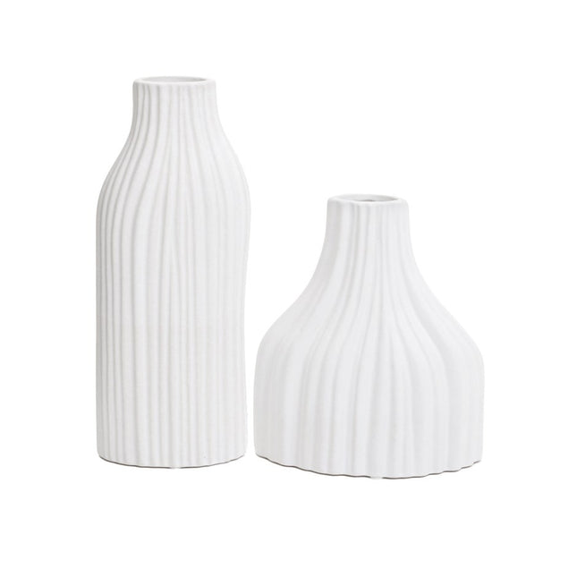 Matte Fluted Ceramic Vase