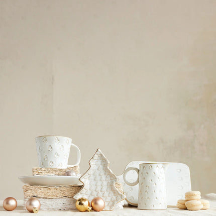 Stoneware Mug with Gold Accents