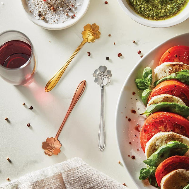 Gold-Finish Flower Spoon, Individual