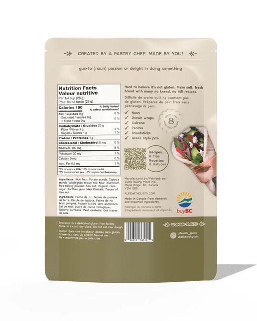 GUSTO Gluten-Free Flatbread & Naan Mix