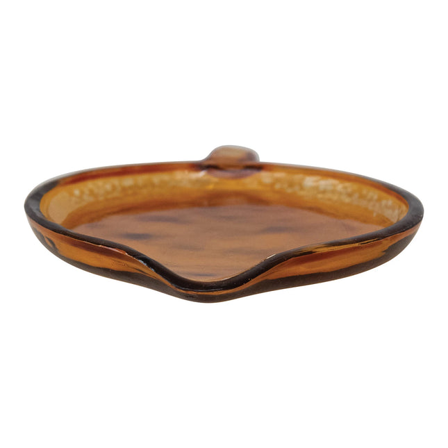 Recycled Amber Glass Spoon Rest