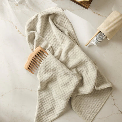 GEOMETRY Waffle Weave Truffle Tea Towel