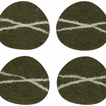 Striato Felt Wool Coasters, Set of 4