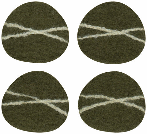 Striato Felt Wool Coasters, Set of 4