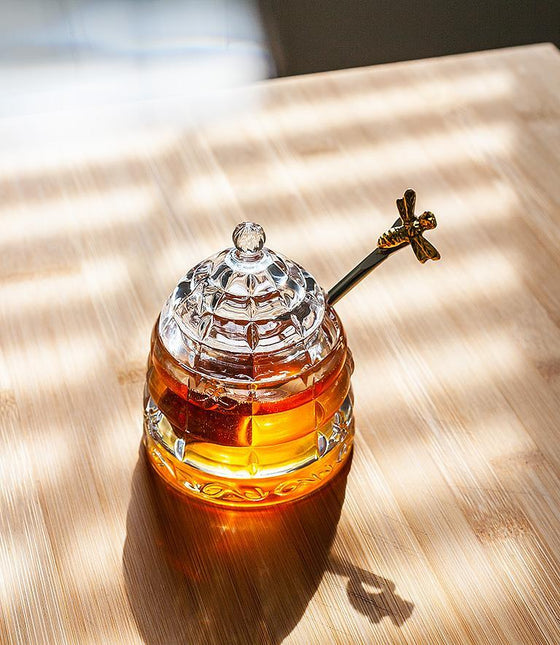 Glass Honey Pot