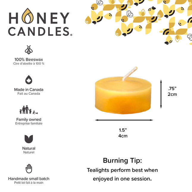 HONEY CANDLES Beeswax Tealights