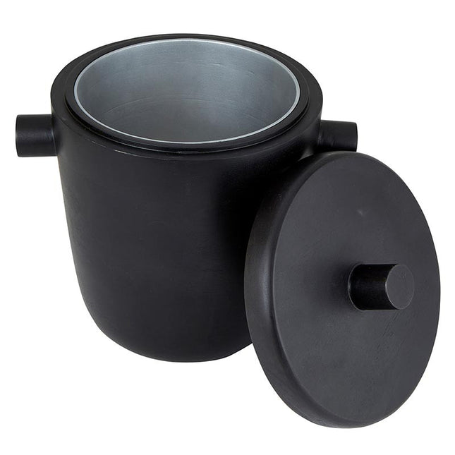 Black Wooden Ice Bucket w/Metal Liner