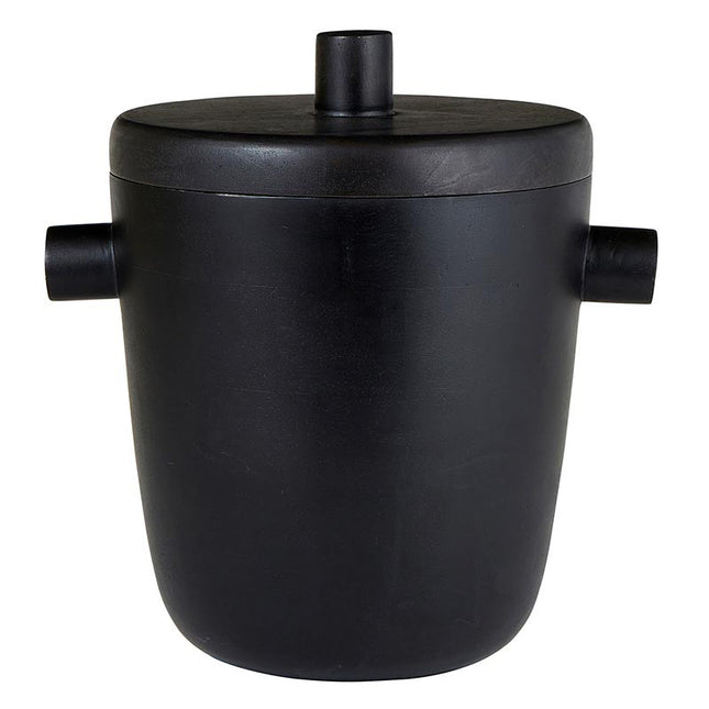 Black Wooden Ice Bucket w/Metal Liner