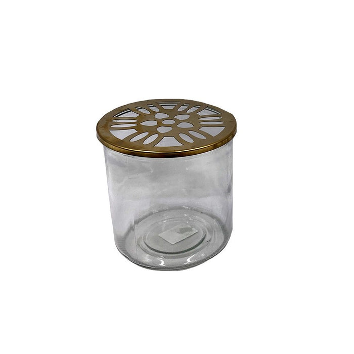 Glass and Metal Flower Jar