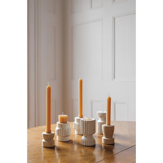 Iona Travertine Candleholder