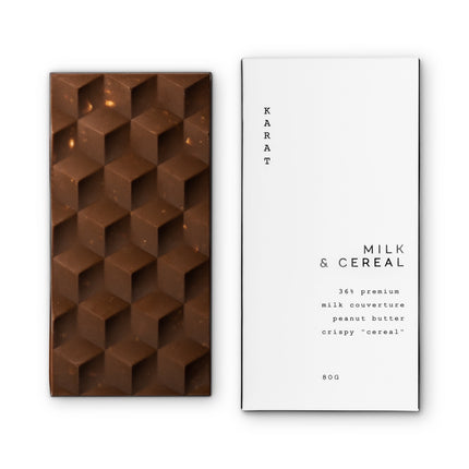 KARAT CHOCOLATE Milk & Cereal Bar, 80g.