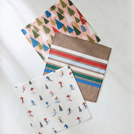 GEOMETRY Seasonal Dishcloths, Set of 3