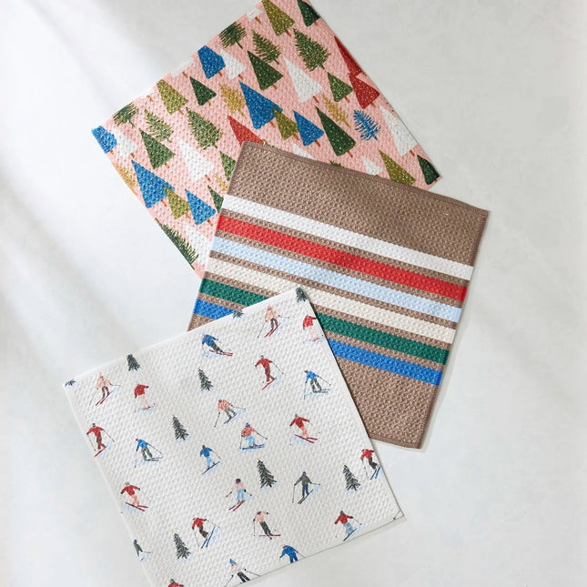 GEOMETRY Seasonal Dishcloths, Set of 3