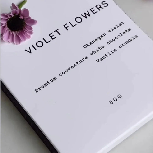 KARAT CHOCOLATE Violet Flowers White, 80g