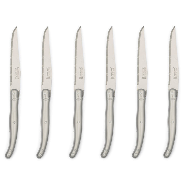 LAGUIOLE  Brushed Stainless Steel Steak Knives, Set of 6