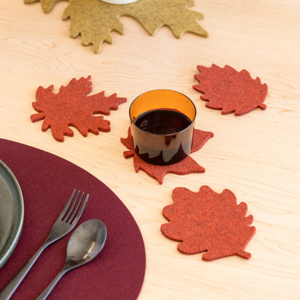 GRAF LANTZ Merino Wool Leaf Coaster Set