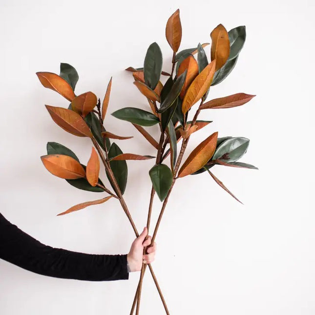 Faux Magnolia Branch, Single Stem