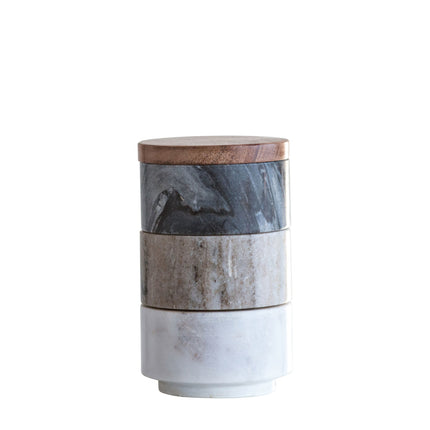 Marble Stackable Pinch Pots