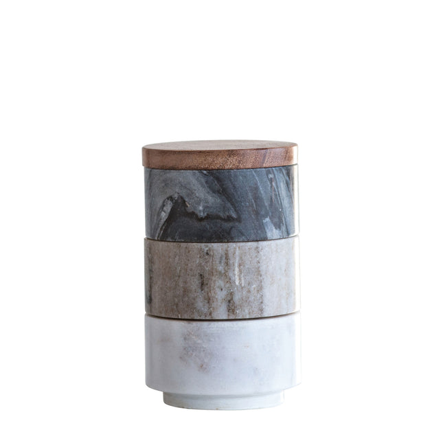 Marble Stackable Pinch Pots