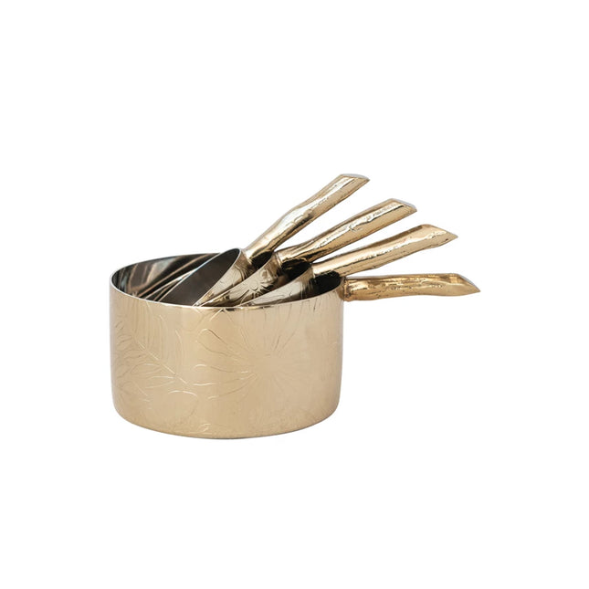 Stainless Steel w/Brass Finish Measuring Cups