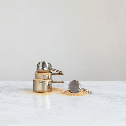 Stainless Steel w/Brass Finish Measuring Cups