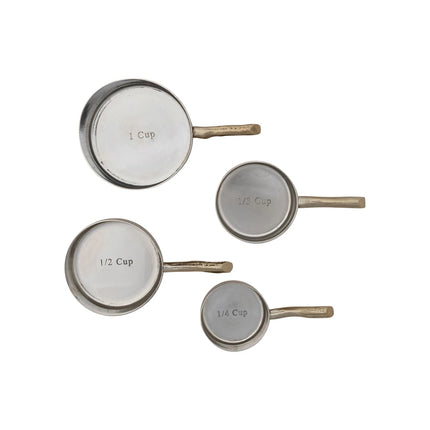 Stainless Steel w/Brass Finish Measuring Cups