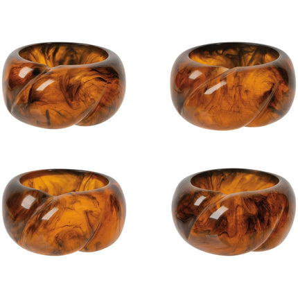 Resin Tortoise Napkin Rings (set of 4)