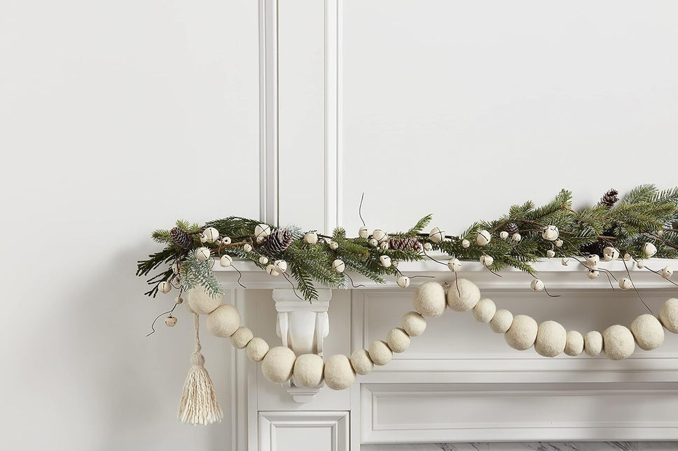 Wool Felt Pompom Garland, 60"