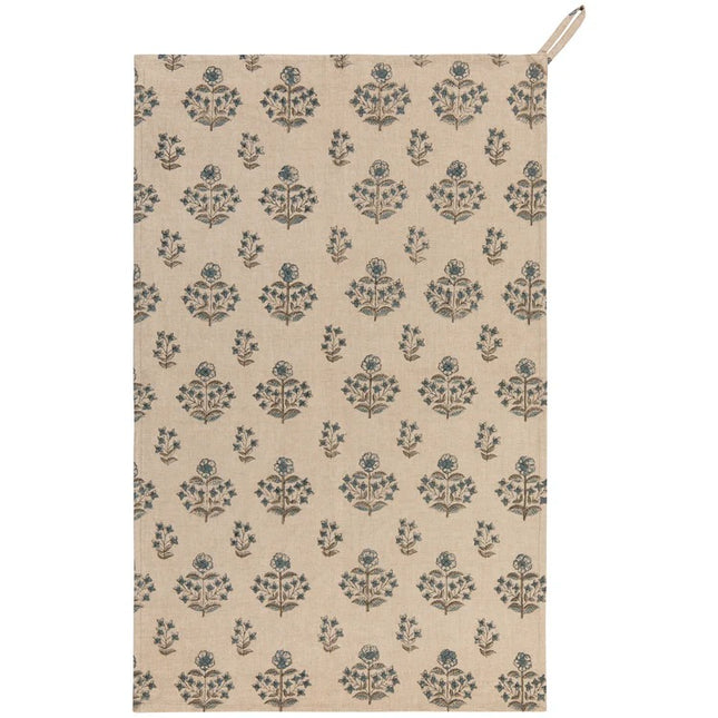 Salvia Block Print Cotton Tea Towel