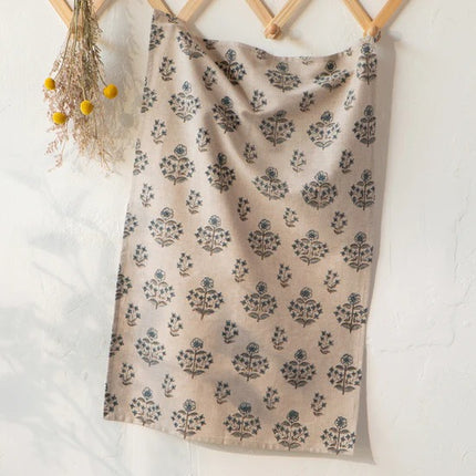 Salvia Block Print Cotton Tea Towel