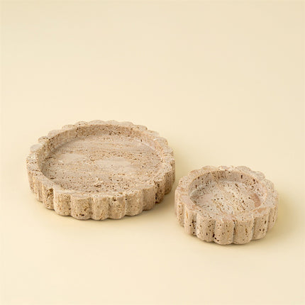 Hand-Carved Travertine Dish