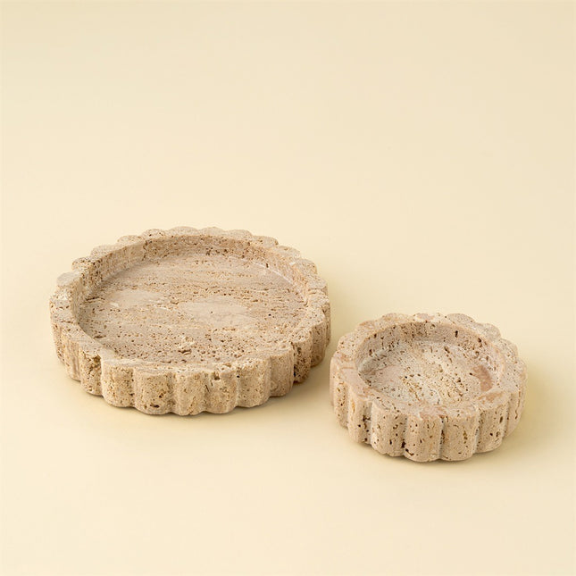 Hand-Carved Travertine Dish