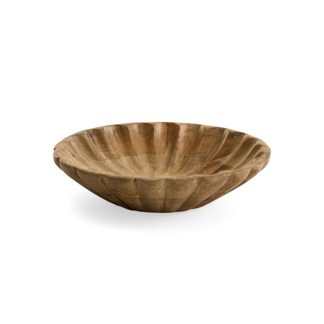 Scalloped Mango Wood Bowl
