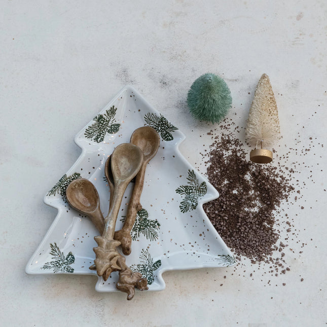 Stoneware Plate with Gold Accents