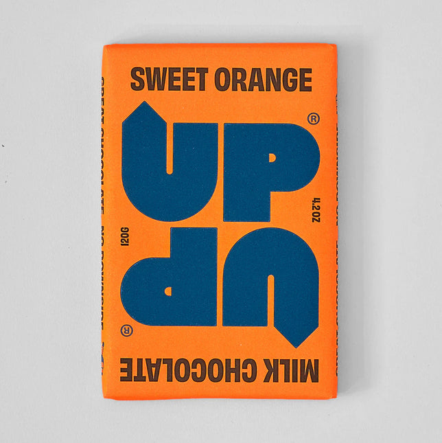 UP UP Sweet Orange Milk Chocolate Bar, 120g