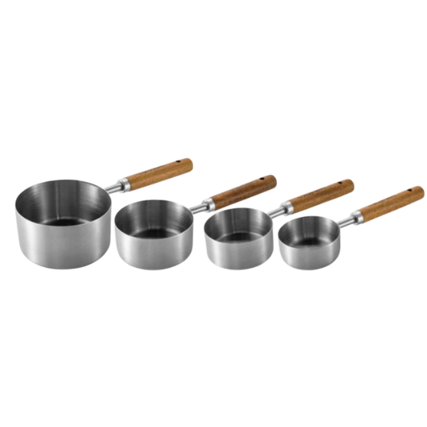 Stainless Steel & Walnut Measuring Cups