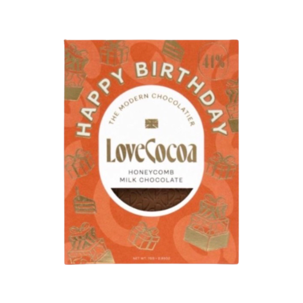 LOVE COCOA Happy Birthday! Honeycomb 41% Milk Chocolate
