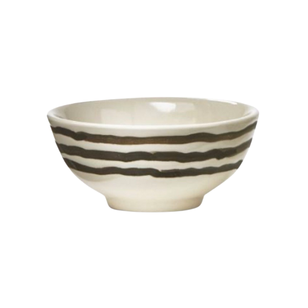 Stoneware Dip Bowls, Dot or Stripe