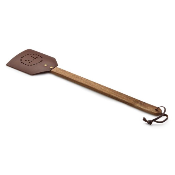 OUTSET Leather and Acacia Fly Swatter
