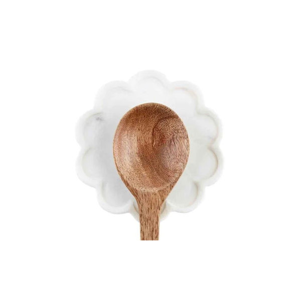 Scalloped Marble Spoon Rest
