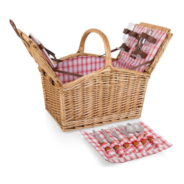 Picadilly Picnic Basket, Red & White