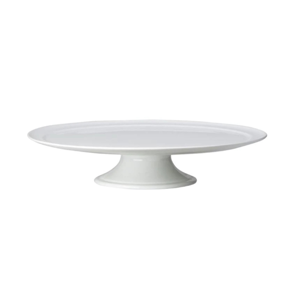 White Footed Cake Plate, 14.5"