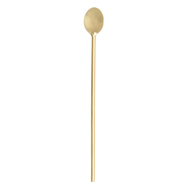 Stainless Gold-Finished Bar Spoon, 6.5"
