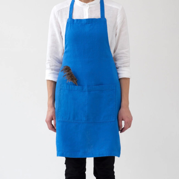 Linen Daily Apron, French Blue