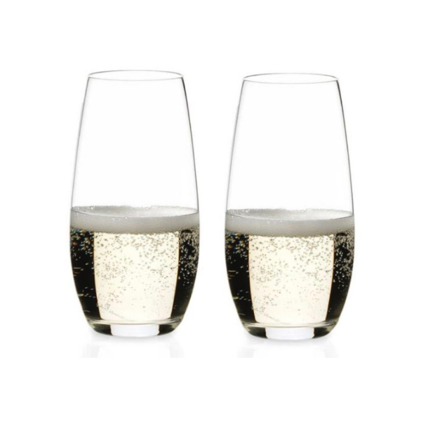 RIEDEL CRYSTAL "O" Stemless Champagne Flutes, S/2