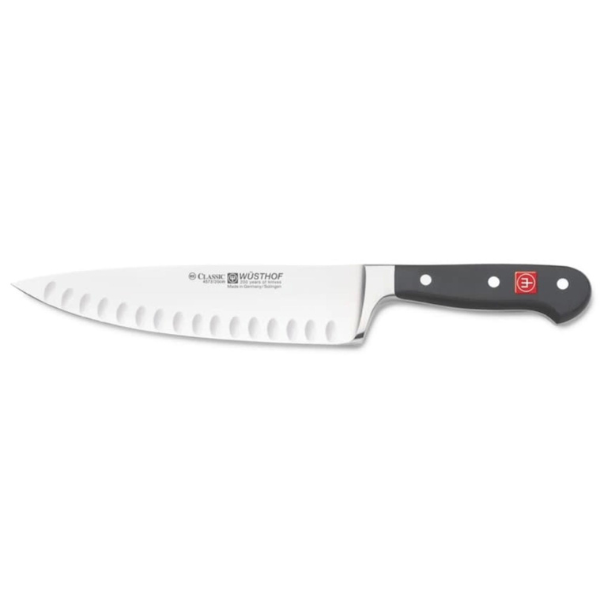 WUSTHOF Classic Black Collection, 8" Hollow Ground Chef's Knife