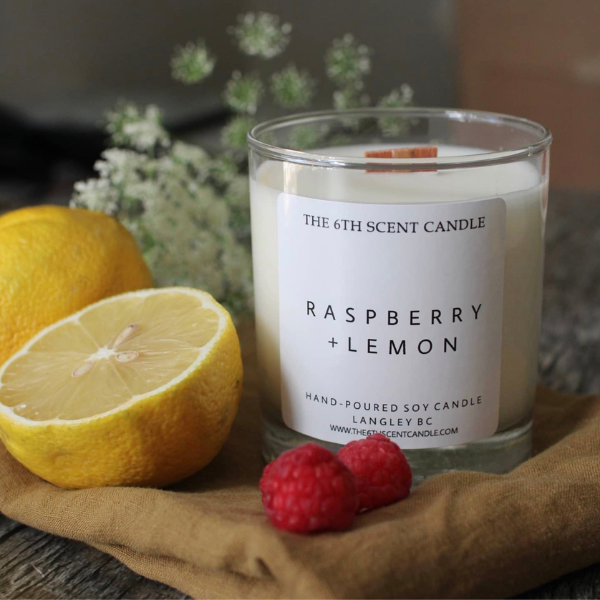 THE 6TH SCENT CANDLE Raspberry & Lemon Soy Candle